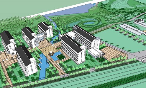 Modern School Chuzhou College 3d model