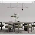 Modern Dining Table Chair Combination Dining Table Chair 3d model
