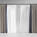 Soft Fabric Curtains In White Gray And Blue Tones With Modern Drape Design