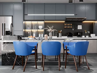 Modern Dining Table and Chair Combination Bar 3d model
