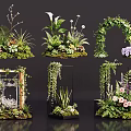 Decorative Vase Flower Arrangements With Lily Succulents Vines And Pink Purple Blooms