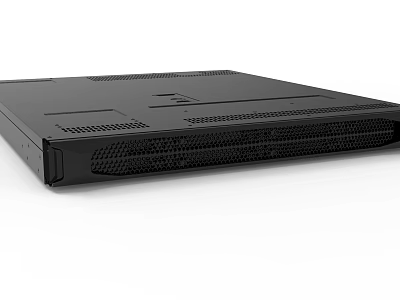 Sleek Black Home Audio Speaker Featuring Rectangular Mesh Grille Design And Modern Look 3d model