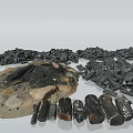 Other Fire Pit Materials Including Charcoal Wood Logs and Stones