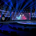 Modern Stage Design With Lighting Effects Dream Theme Large Screen And Round Platform 3d model