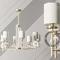 Elegant Modern Chandeliers with Gold Frame White Shades and Circular Rings