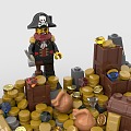 LEGO toy blocks island treasure treasure 3d model