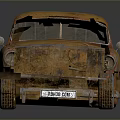 Vintage Rusty Classic Car With Yellow Rusted Body And Retro Design