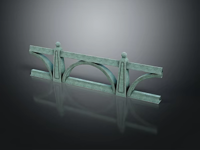 Architectural Stone Balustrade Design Featuring Arched Patterns And Decorative Stone Elements 3d model