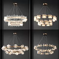 Modern Circular Chandelier Designs With Crystal Glass Elements And Metal Frames