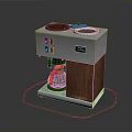 Retro Electric Coffee Maker With Stainless Steel Body And Wooden Panel Design