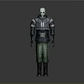 Dark Striped Jacket And Green Pants Futuristic Tech Inspired Clothing Design