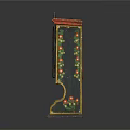 Traditional Handcrafted Cabinet With Black Body Colorful Painted Decorations And Glass Doors