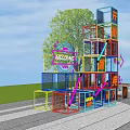 Modern Beauty Chen Park Internet Red Art Device Gallery Structure Park Leisure Art Structure Device 3d model
