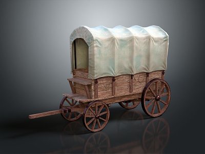 Chinese carriage, luxury carriage, four-wheeled carriage 3d model