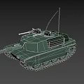 Modern Green Military Tank With Main Gun Antenna And Heavy Tracks Design