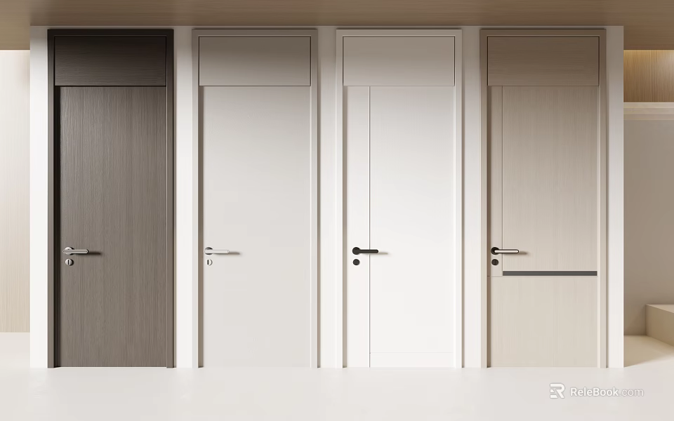 Various Design Swing Doors For Modern Home Interior With Different Colors And Finishes 3d model 