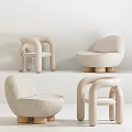 Stylish Modern Accent Chairs With Soft Beige Upholstery Curved Arms And Wooden Legs