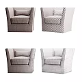 Modern Light Gray Single Sofa with Armrests Soft Fabric and Comfortable Cushion 3d model