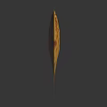 Golden Orange Wing Shaped Wall Decor With Shiny Reflective Surface 3d model
