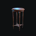 Elegant Round Wooden Side Table with Intricate Carved Legs and Classic Design