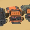 Industrial Equipment Tool Cases In Multiple Colors Orange Gray Green Open And Closed Storage