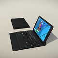 2 in 1 Tablet Laptop With Detachable Keyboard Windows Interface And Case 3d model