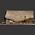 Stone Sculpture Carving Of Square Basin With Slab Base And Detailed Texture