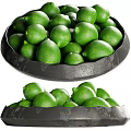 Fresh Ripe Green Limes in Black Bowl for Juicy Healthy Snacks