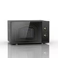 Stylish Dual Black Microwave Oven With Gold Accents For Modern Kitchen