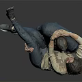 Man Carrying Woman In Intimate Moment Against Gray Background