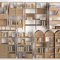 Modern Bookshelf Bookcase Storage Rack Decorative Rack Display Rack 3d model