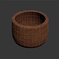 Natural Wooden Round Container With Smooth Surface And Wood Grain For Household Use