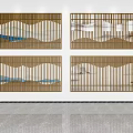 Modern Interior Wooden Slat Feature Wall With Wavy Design And Landscape Patterns