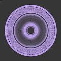 Ceiling Medallion White Circular Design with Concentric Rings and Radiant Outer Stripes for Lighting Fixture