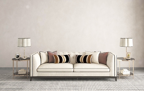 Modern double sofa combination 3d model