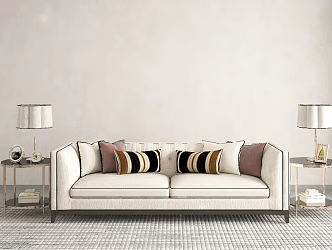 Modern double sofa combination 3d model