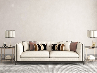 Modern double sofa combination 3d model