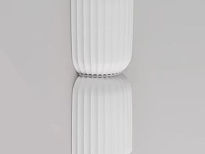 White Wall Lamp with Striped Design Sleek Surface and Reflective Effect 3d model