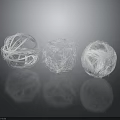 Spherical Organ Structures With Transparent Netlike Fibrous Hair Texture Design