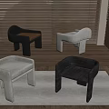 Leisure Chairs In Black And Gray With Fabric Upholstery And Wooden Legs In Indoor Space