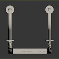 Stainless Steel Pool Ladder With Handrails And Reflective Surface On Dark Background