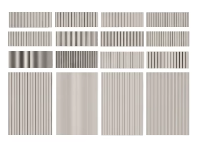 Multiple Wall Panels Designs Featuring Diverse Texture Patterns And Color Choices 3d model