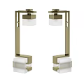 Elegant Modern Table Lamps With Brass Frame And Square Glass Shades For Geometric Home Decor