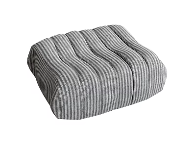 Modern Striped Gray Sofa Set With Soft Upholstered Fabric And Comfortable Cushioned Design 3d model