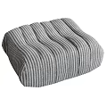 Modern Striped Gray Sofa Set With Soft Upholstered Fabric And Comfortable Cushioned Design