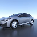 Silver Aerodynamic Electric Car with Modern Sleek Body Styling Futuristic Front Face and Alloy Wheels