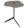 Modern Side Table With Irregular Marble Top And Stylish Metal Stand Design 3d model