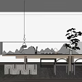 Modern Tea Room Simple Tea Room 3d model