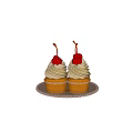 Delicious Vanilla Frosted Cupcakes Topped With Fresh Cherries On Decorative Tray