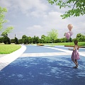 Modern Park Park Landscape Garden Trail Landscape 3d model